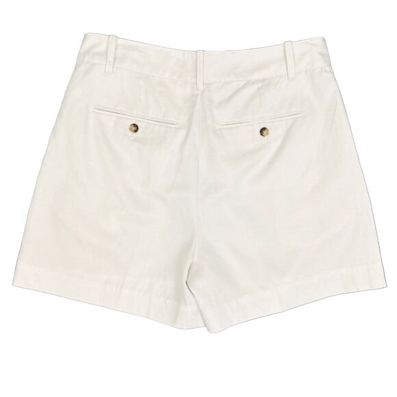 MADEWELL The Drapey Twill Pleated Short 2 White 4” Cotton Blend NWT B19 - Picture 3 of 6